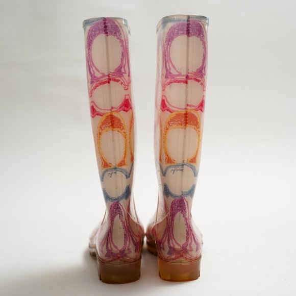 Coach Pixy Dream Multicolor Signature C Rubber Rain Boots - Picture 2 of 7